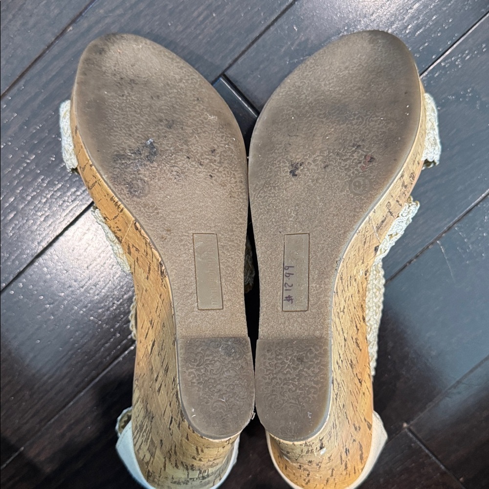 Montego Bay Club Tally beige woven wedge sandal Size 9.5 - Picture 7 of 7